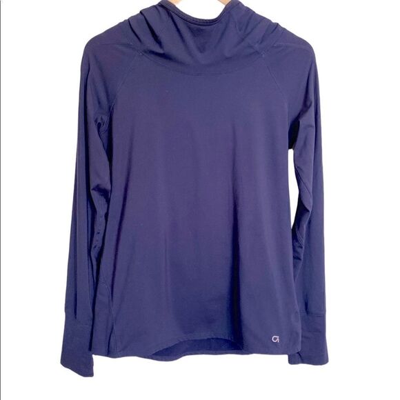 Gap Fit Run Power Brushed Athletic Pullover Hoodie Size Medium Navy Blue - Picture 1 of 3